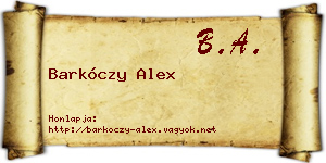 Barkóczy Alex névjegykártya