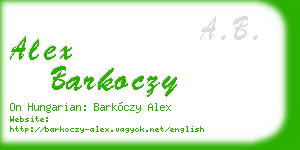 alex barkoczy business card